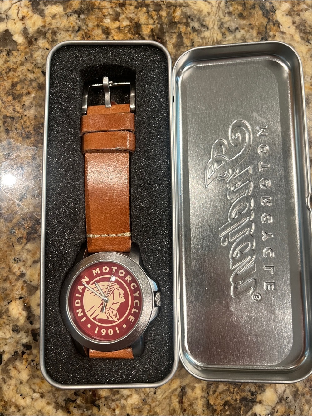 Indian Motorcycle Brown Leather Strap Men's Watch